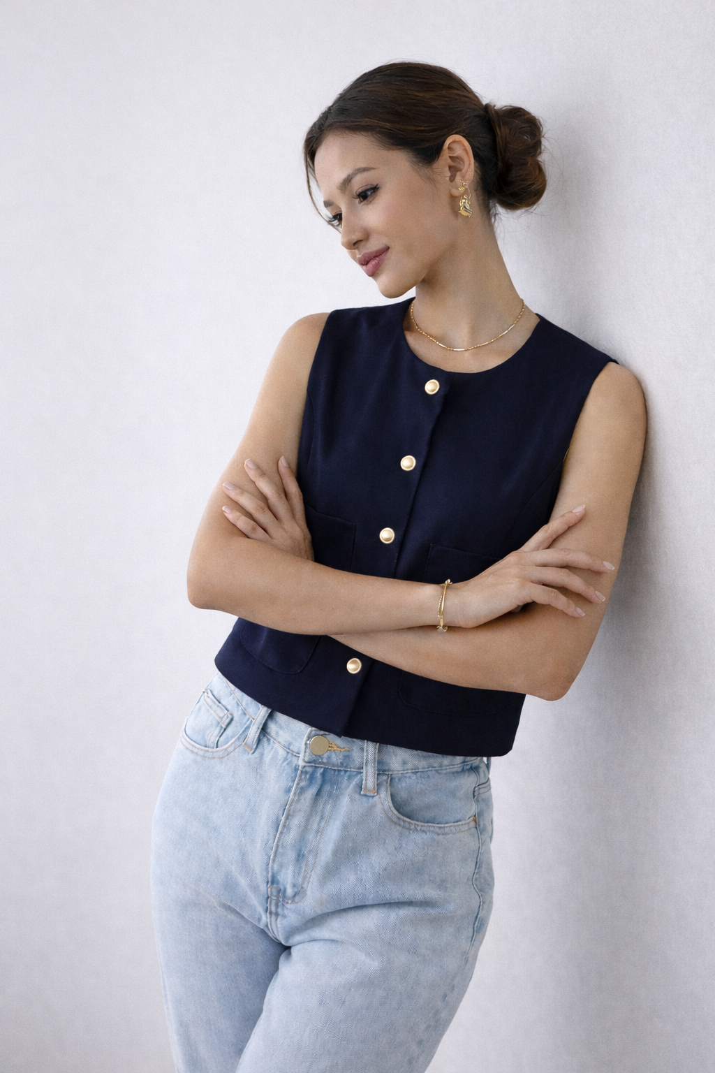 Signature Navy Top for Women navy everyday wear